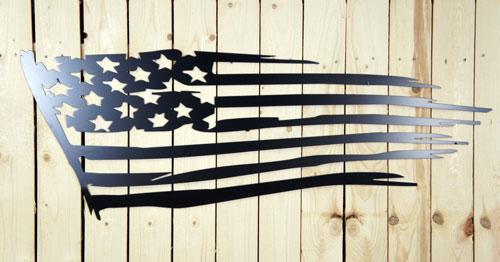 Tattered Stars & Stripes USA Flag Style Stencil Custom Painting